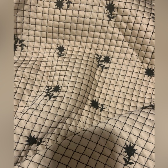 Anna sui quilted brocade Victorian floral black holiday silk ruffle dress formal - Picture 7 of 10